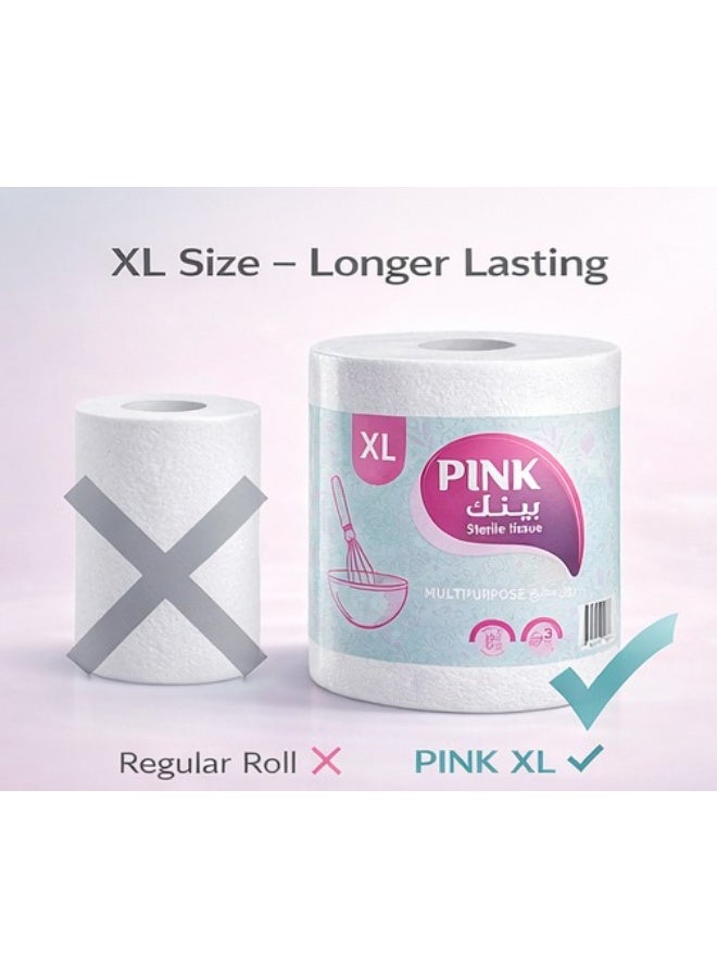 بينك جامبو رول مطبخ متعدد الاستخدام 3 طبقة 1 رول حجم XL - Image 5